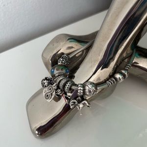 Pandora charm bracelet w/9 personal charms.